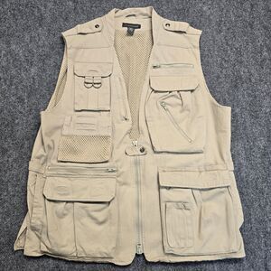 Vintage Banana Republic 90s Vest Mens XL Beige Safari Hunting Utility Pockets